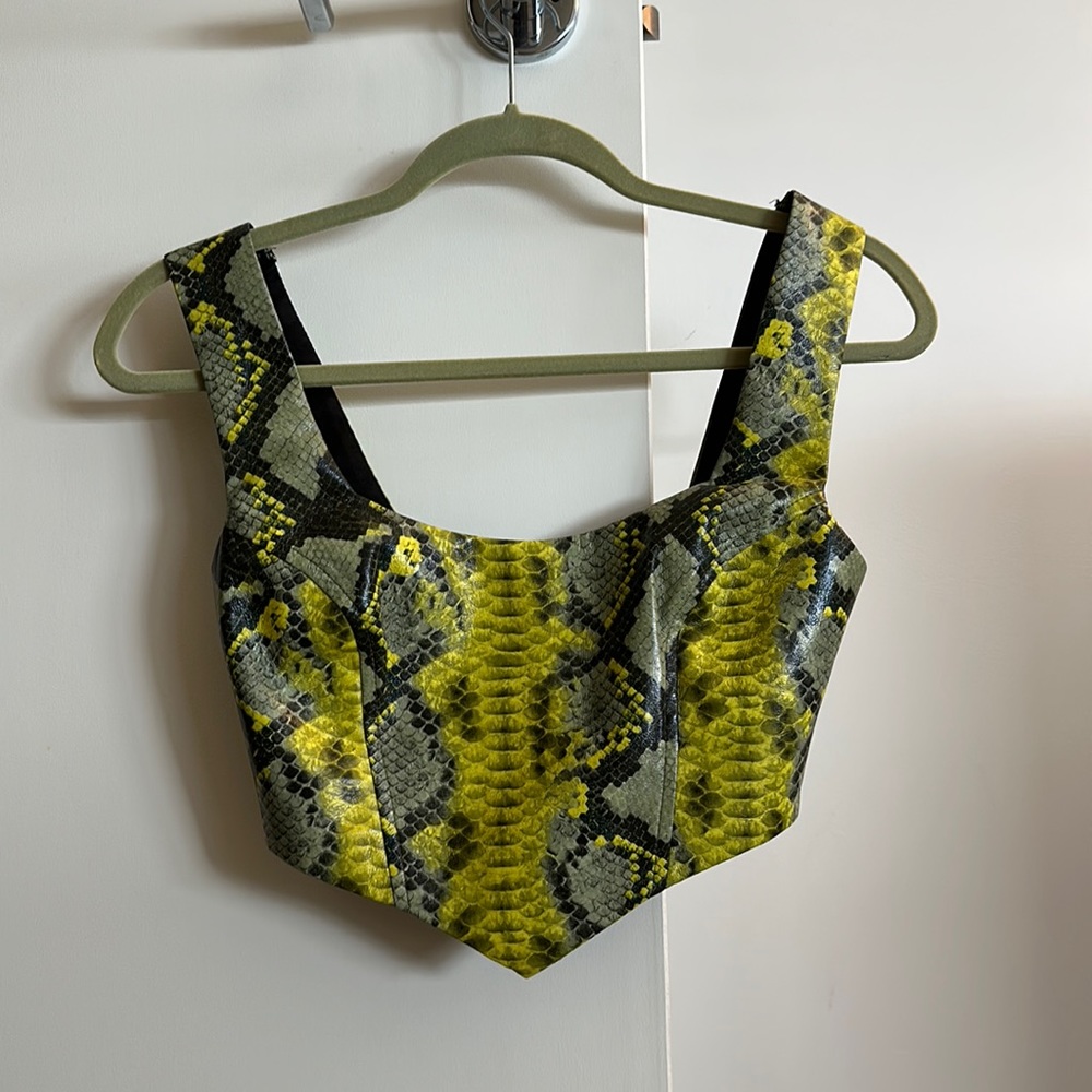 Neon Snakeskin Crop Top | superdown | XS